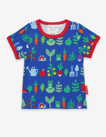 T-shirt, imprimé jardin, coton biologique