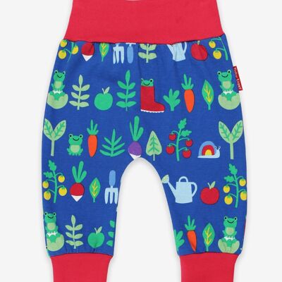 Pantalone neonato, stampa giardino, cotone biologico