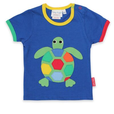 T-shirt, applicazione tartaruga, cotone biologico