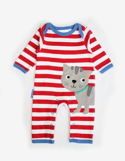 Schlafanzug, Katze Applikation, Bio Baumwolle