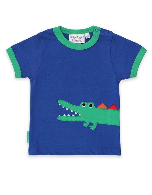 T-Shirt mit Krokodil Applikation