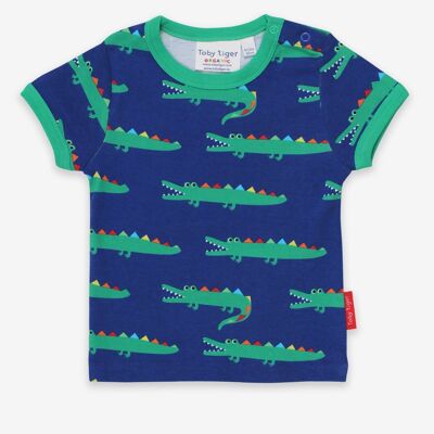 T-Shirt mit Krokodil Print, Bio Baumwolle