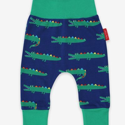 Baby trousers, crocodile print, organic cotton