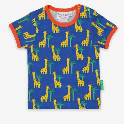 Camiseta, estampado de jirafas, algodón orgánico