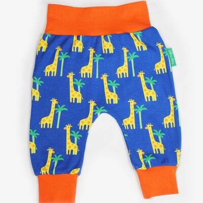 Pantalon bébé, imprimé girafe, coton bio