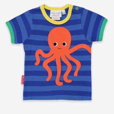 T-shirt with octopus appliqué made from organic cotton