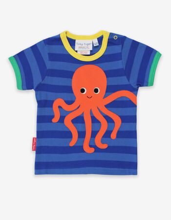 T-shirt avec application pieuvre en coton biologique 1