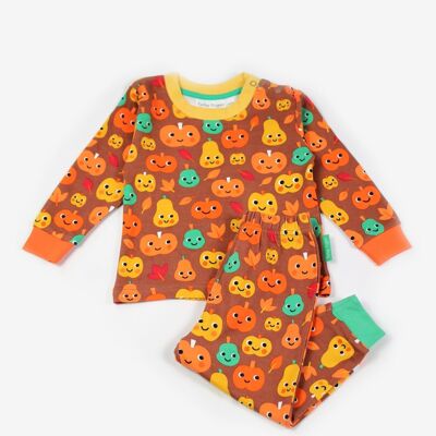 Organic cotton pajama set with pumpkin print