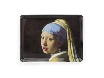 Plateau de service Midi (27 x 20 cm), Fille à la boucle d'oreille en perle, Vermeer