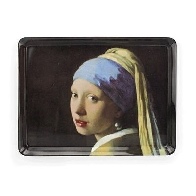 Plateau de service midi (27 x 20 cm), Chica a la perla, Vermeer