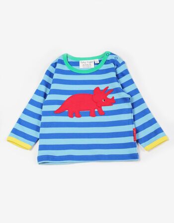 Chemise à manches longues en coton biologique avec applications Triceratops