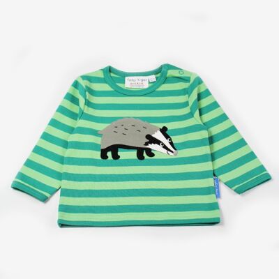 Organic cotton long-sleeved shirt with badger applications