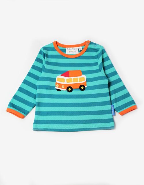 Bio Baumwoll-Langarmshirt mit Wohnmobil Applikationen