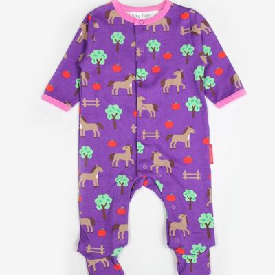 Pijama de algodón orgánico con diseño de caballo