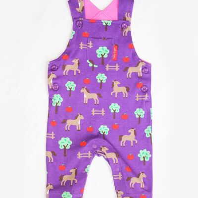 Organic cotton dungarees with horse design