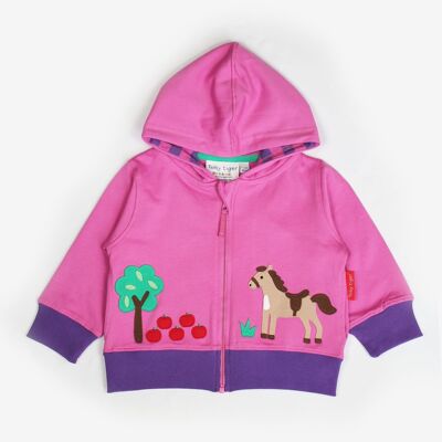 Hoodie with horse appliqués made from organic cotton