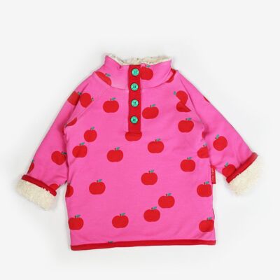 Fleece sweatshirt made from organic cotton with an apple print