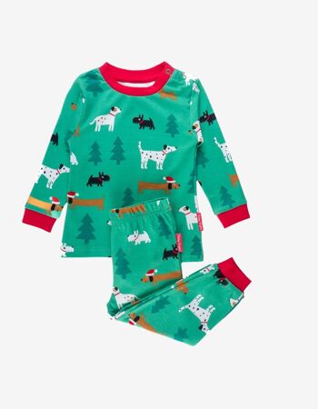 Pyjama en coton bio imprimé "Christmas Dog"