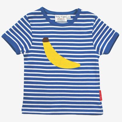 Camisa orgánica de manga corta con aplicaciones de plátano