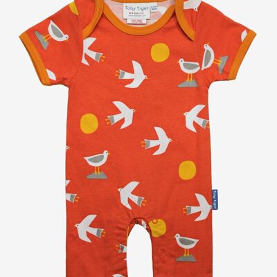 Organic cotton onesie with a seagull motif