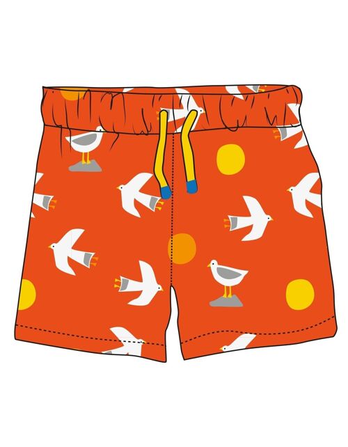Seagull Print Swimming Shorts