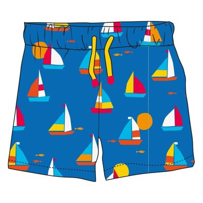 shorts de playa con estampado de veleros