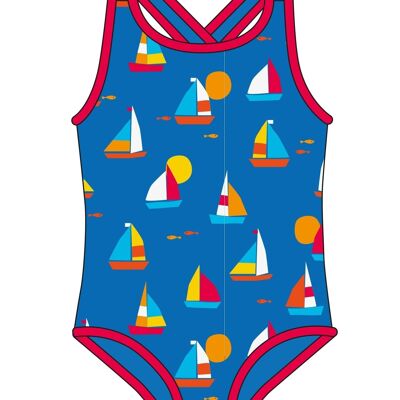 Sailboat Print Swimming Costume