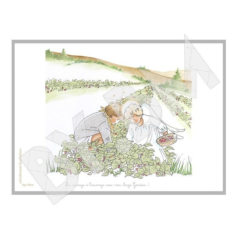 Children's poster - strawberries -