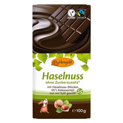 Birkengold Haselnuss Schokolade mit Xylit