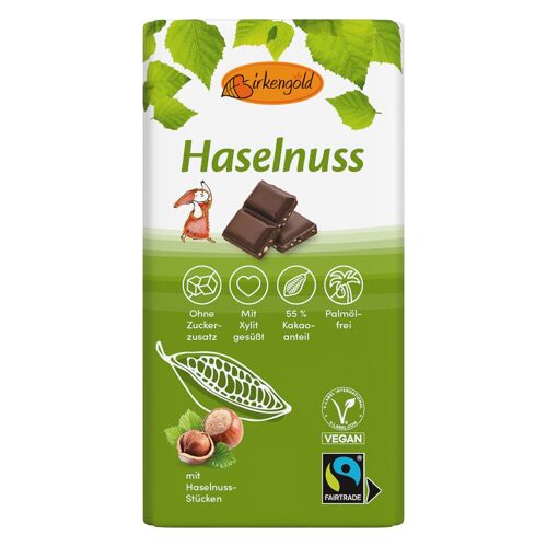 Birkengold Haselnuss Schokolade mit Xylit