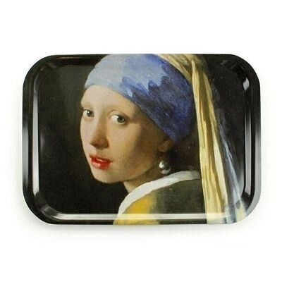 Meseta de servicio estratificada (37 x 26 cm), Fille à la perle, Vermeer