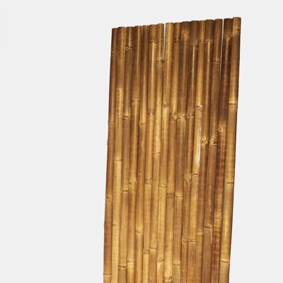 Bamboo roll-up fence / privacy screen made of dark bamboo