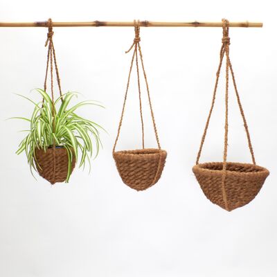 Coconut fiber flower pot for hanging