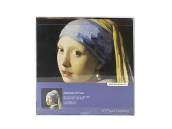 Serviettes papier, Boucle d'oreille Fille à la perle, Vermeer 2