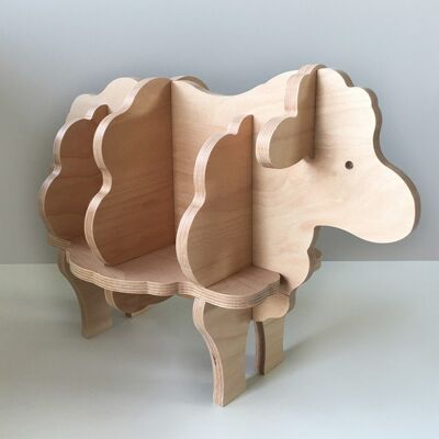 Augustin Le Mouton - Bücherregal aus Holz für Kinder - Rohholzlack