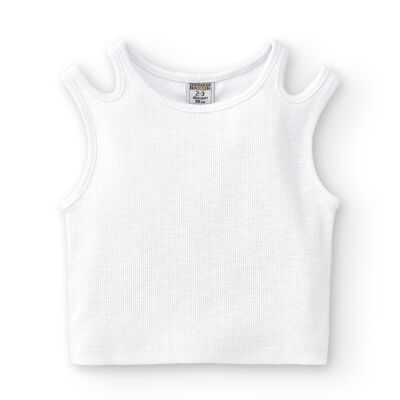 Girl's white tank top CUTOUT