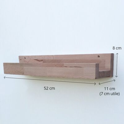 Louise The Wooden Floating Wall Shelf - With Rim - 52 Cm