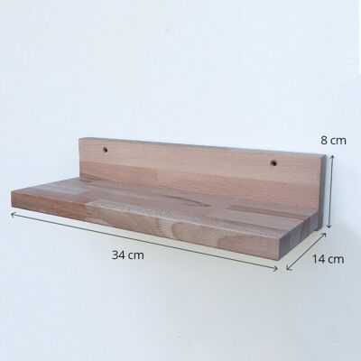 Louise The Floating Wooden Wall Shelf - Rimless - 34 Cm
