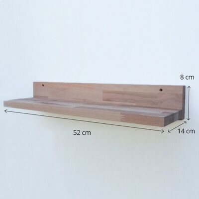 Louise the Floating Wooden Wall Shelf - Rimless - 52 Cm