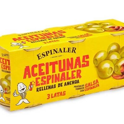 Olivas Rellenas de Anchoa ESPINALER Pack 3 x 50 g