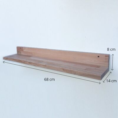 Louise the Floating Wooden Wall Shelf - Rimless - 68 Cm