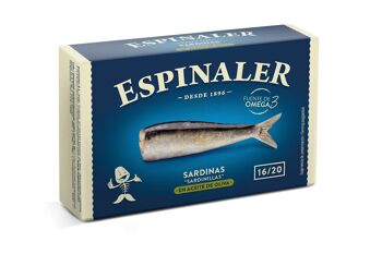 Sardines à l'huile d'olive ESPINALER RR-125 16/20 pièces 1