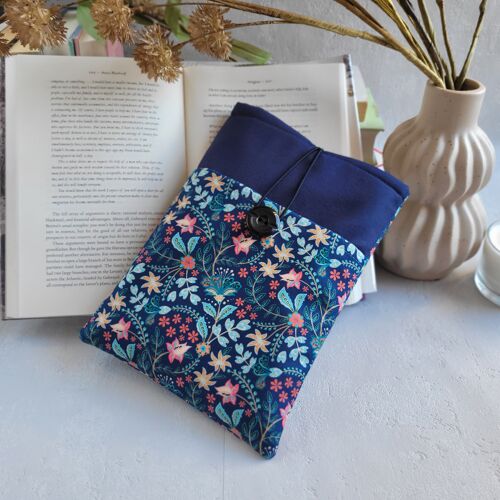 Book sleeve for book lovers, Fabric book cover with pocket and button closure