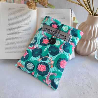 Funda de libro de peces Koi, cubierta de libro acolchada para amantes de los libros