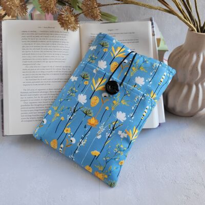 Blue Book sleeve , Padded book cover with pocket