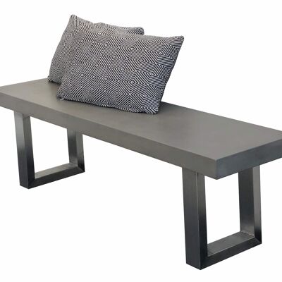 NOVUM concrete garden bench stainless steel frame 160 cm
