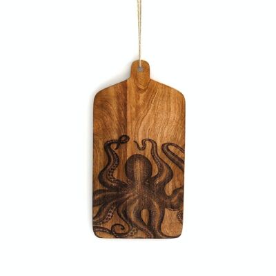 Octopus Engraved Wooden Cheese Board