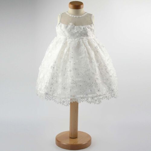Girls Dress - Organza Ivory Bridesmaid Flower Girl Dress,- 0-24 mths