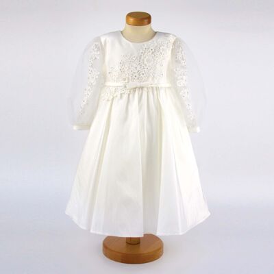 Girls Crystal and Lace 3/4 length Bridesmaid Party Dress - 6-12 mths to 4-5 yrs