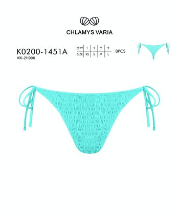 K0200 Bikini Tanga Fruncido - Couleur Sólido 3
